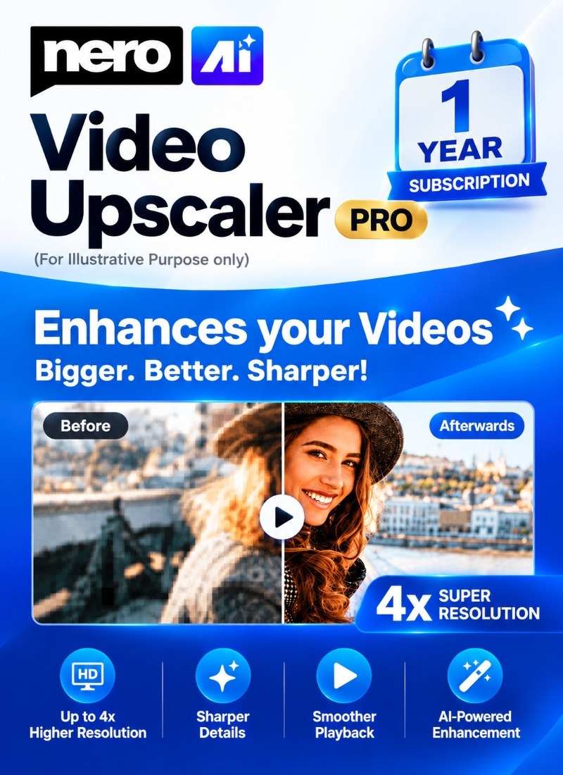 Nero AI Video Upscaler PRO 2026 1 Year 1 User