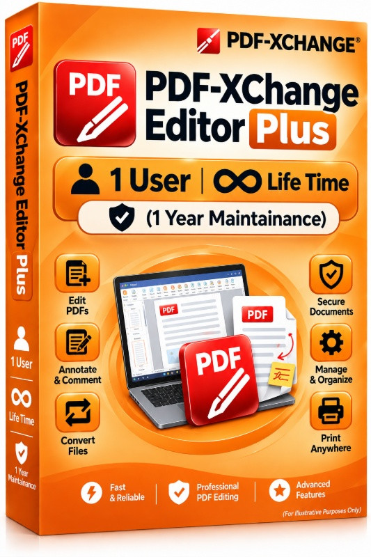 PDF-XChange Editor Plus 1 User Life Time (1 Year Maintainance)