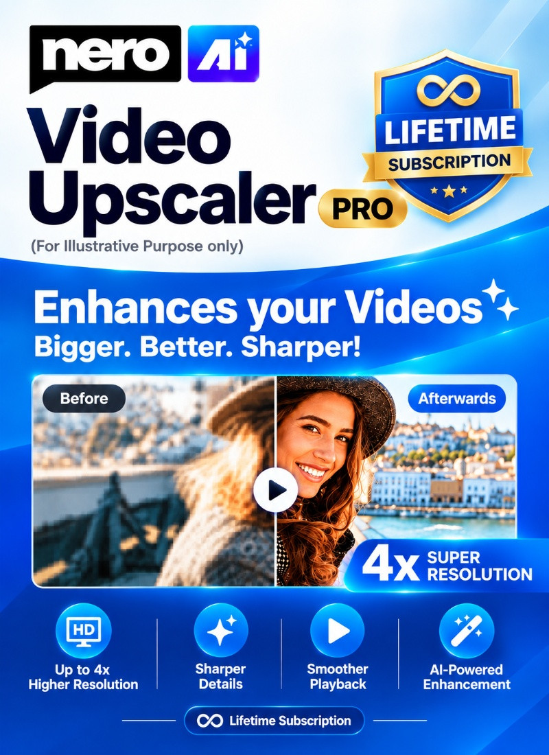 Nero AI Video Upscaler PRO 2026 Lifetime