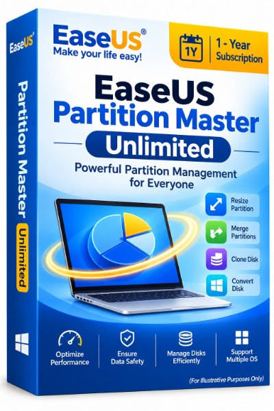 EaseUS Partition Master Unlimited (1 - Year Subscription)