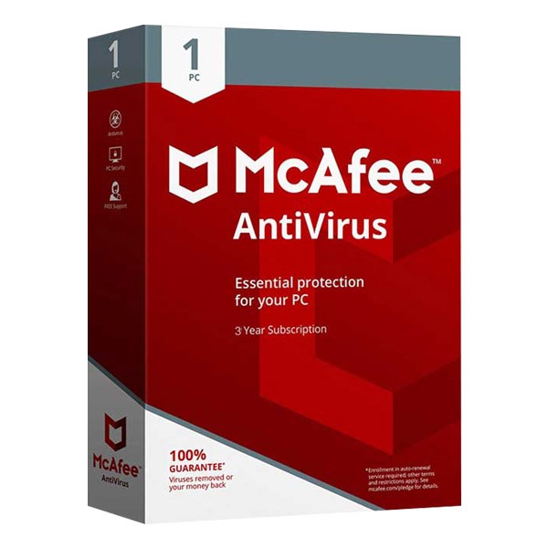MCAFEE ANTIVIRUS | 1 USER 1 YEAR