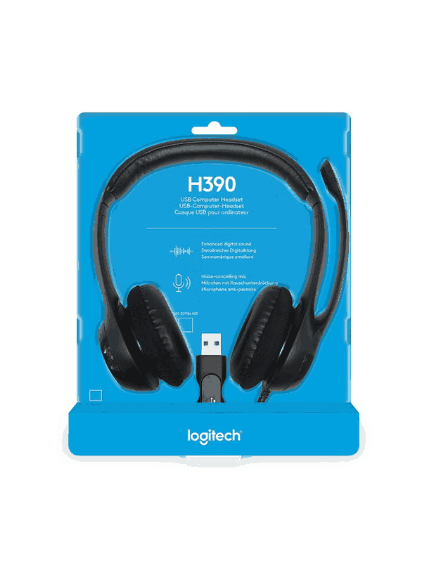 Logitech H390 USB Headset with Noise-Canceling Mic