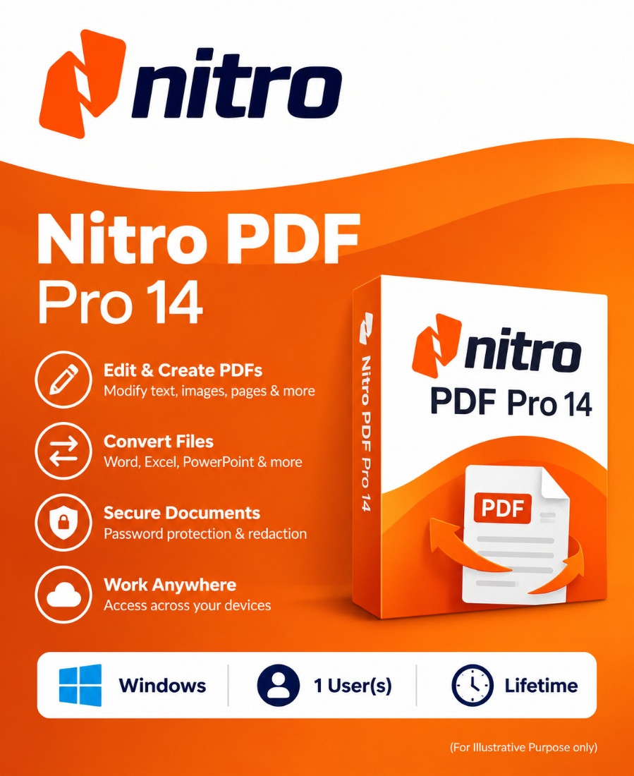 Nitro PDF Pro 14 Windows 1 User(s) Lifetime