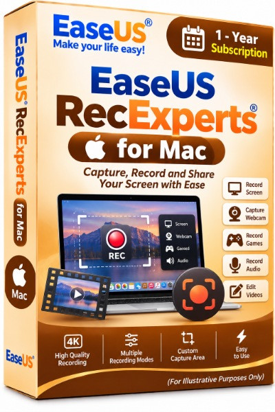 EaseUS RecExperts for Mac (1 - Year Subscription)