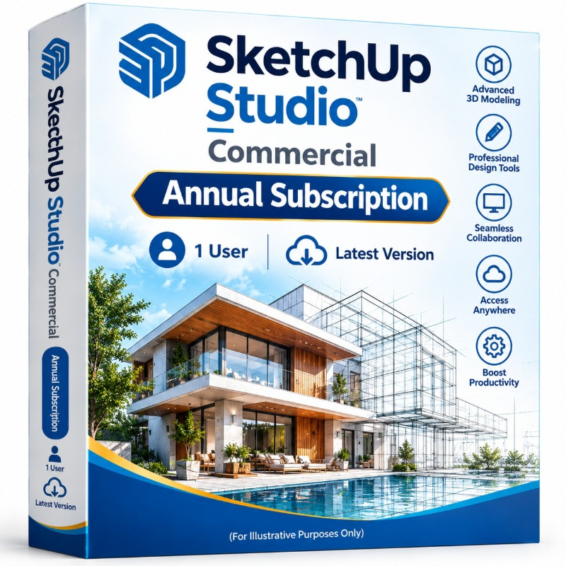 SketchUp Studio Commercial Annual Subscription 1 User Latest Version